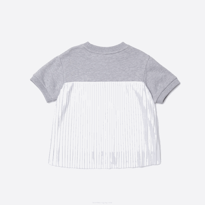 lomo gris cca VVL0A3156 chicas Lacoste camiseta de felpa con espalda plisada