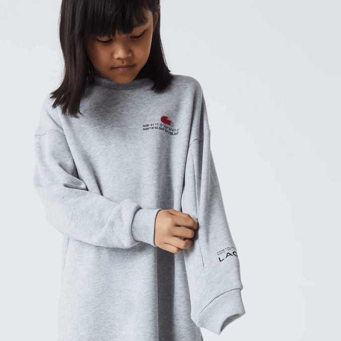 lomo gris cca VVL0A3271 chicas Lacoste vestido tipo sudadera de felpa de algodón