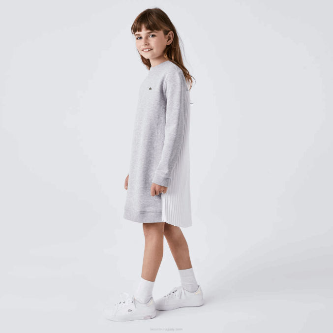 lomo gris cca VVL0A3286 chicas Lacoste vestido de polar con espalda plisada