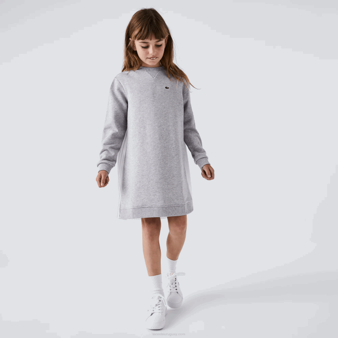 lomo gris cca VVL0A3286 chicas Lacoste vestido de polar con espalda plisada
