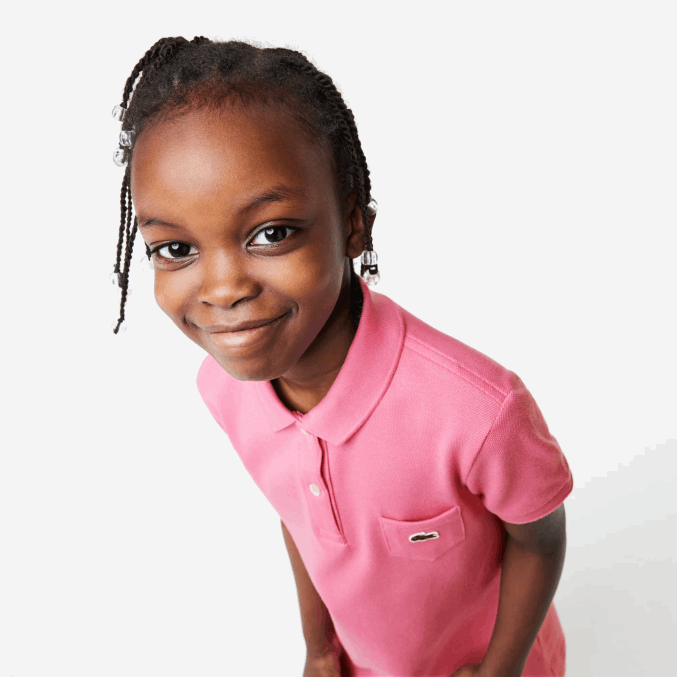 rosa 2r3 VVL0A3081 chicas Lacoste vestido tipo polo de algodón