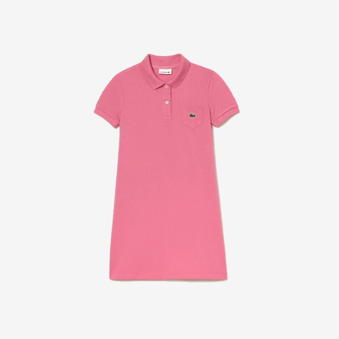rosa 2r3 VVL0A3081 chicas Lacoste vestido tipo polo de algodón