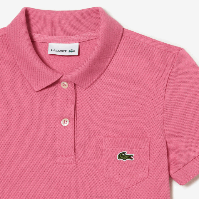 rosa 2r3 VVL0A3081 chicas Lacoste vestido tipo polo de algodón