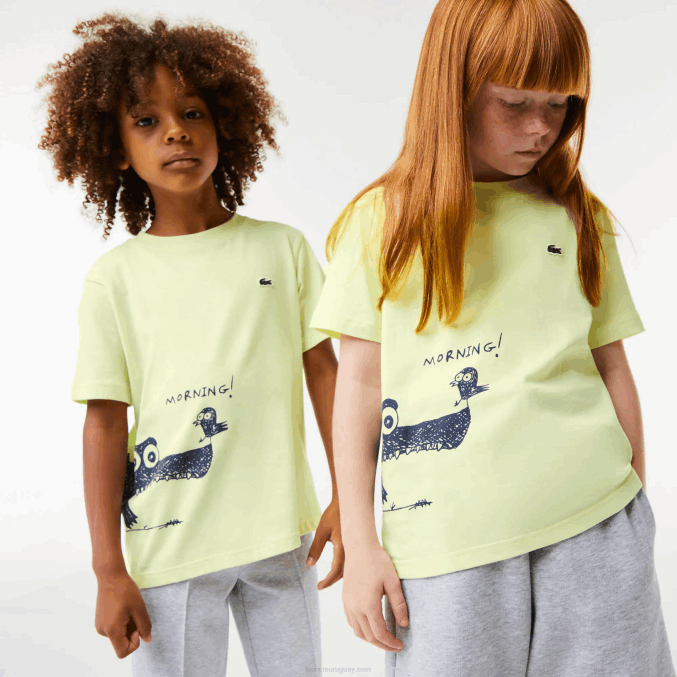 amarillo 6gd VVL0A3161 niños Lacoste camiseta con estampado de cocodrilo
