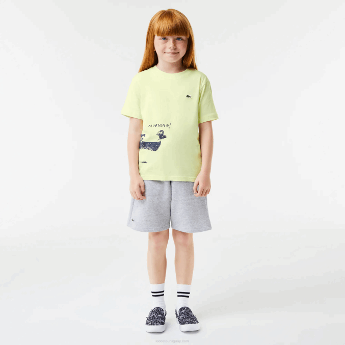 amarillo 6gd VVL0A3161 niños Lacoste camiseta con estampado de cocodrilo