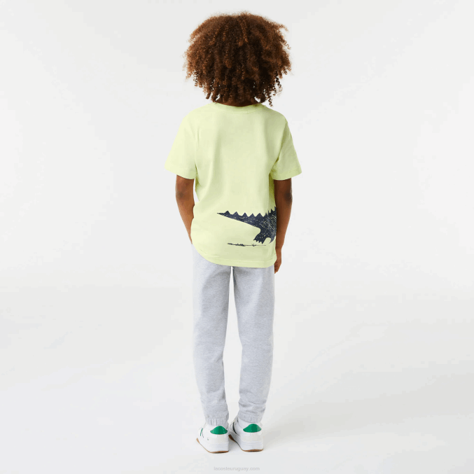 amarillo 6gd VVL0A3161 niños Lacoste camiseta con estampado de cocodrilo
