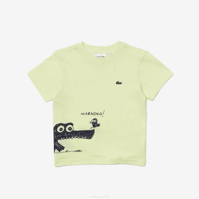 amarillo 6gd VVL0A3161 niños Lacoste camiseta con estampado de cocodrilo