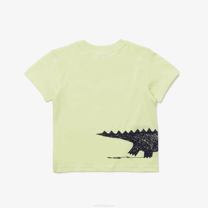 amarillo 6gd VVL0A3161 niños Lacoste camiseta con estampado de cocodrilo