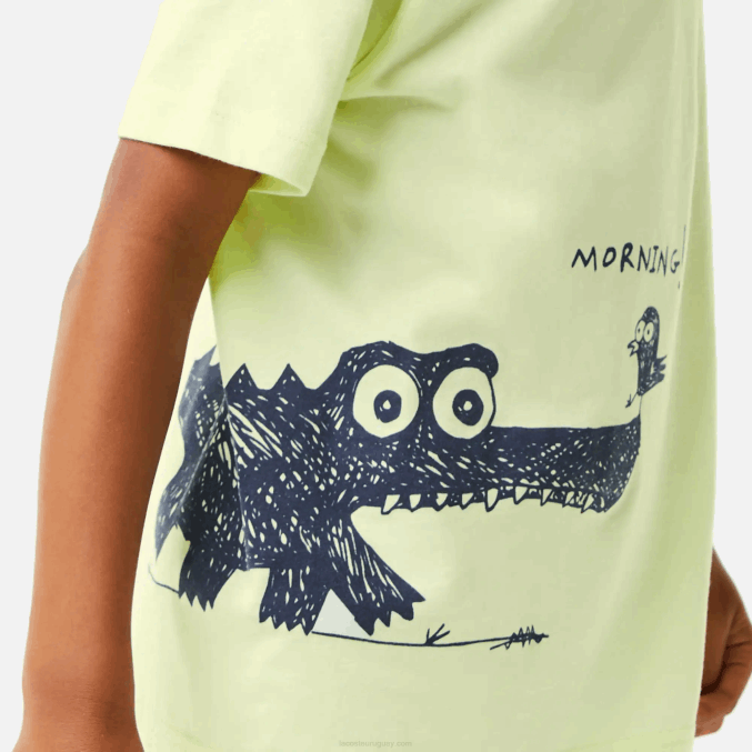 amarillo 6gd VVL0A3161 niños Lacoste camiseta con estampado de cocodrilo