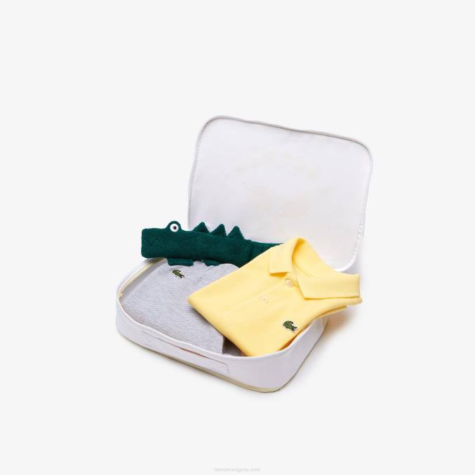 amarillo grisáceo 8lb VVL0A2983 niños Lacoste box set de juguete y pijama de algodón orgánico
