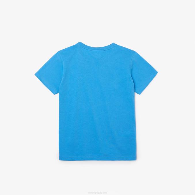 azul 4xa VVL0A3166 niños Lacoste playera de jersey de algodón con cuello redondo