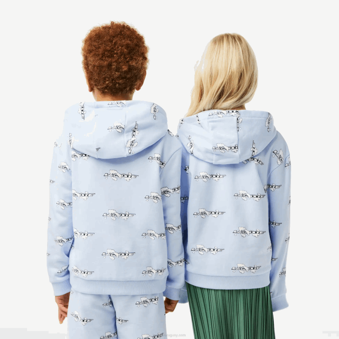 azul claro t01 VVL0A3063 niños Lacoste sudadera con cremallera de algodón orgánico