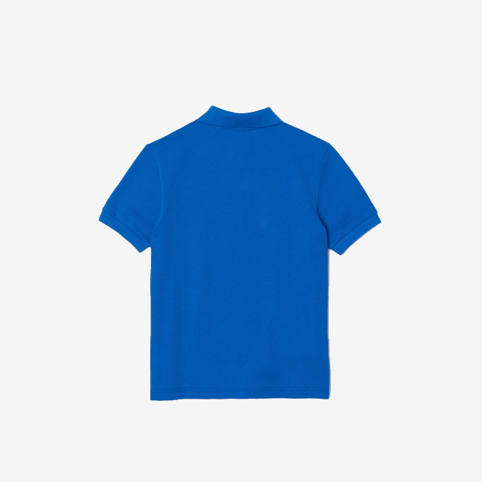azul k1q VVL0A3145 niños Lacoste polo de piqué de algodón orgánico con insignia de cómic
