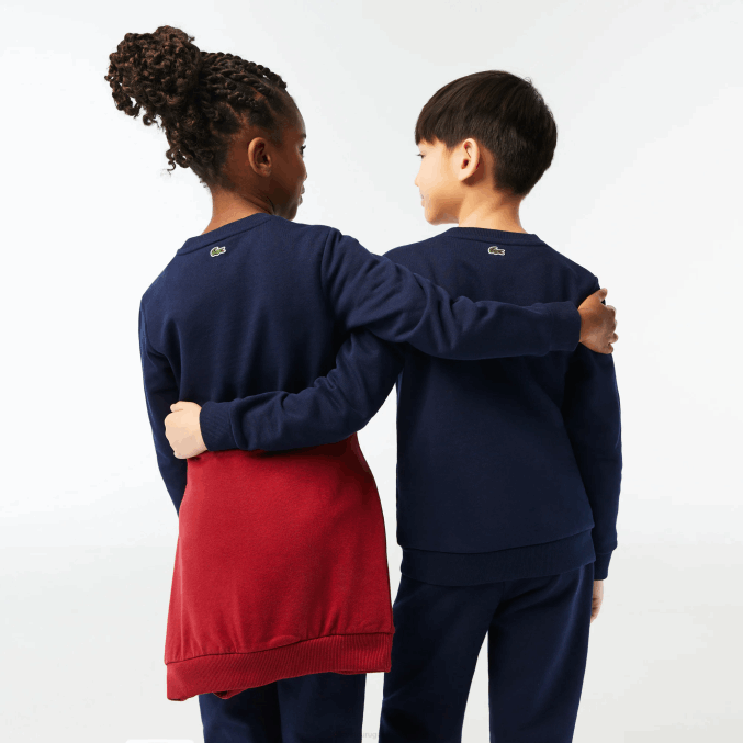 azul marino 166 VVL0A3056 niños Lacoste sudadera color block con logo en contraste