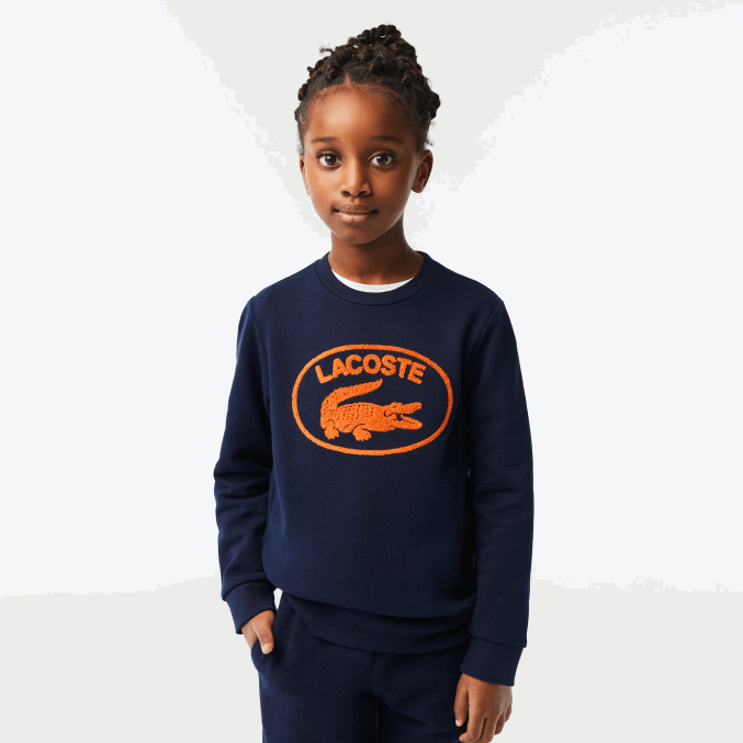 azul marino 166 VVL0A3056 niños Lacoste sudadera color block con logo en contraste