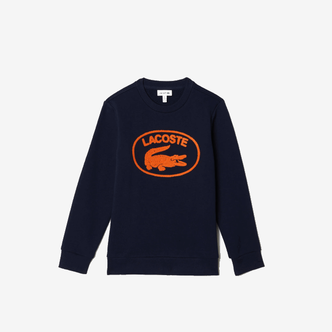 azul marino 166 VVL0A3056 niños Lacoste sudadera color block con logo en contraste
