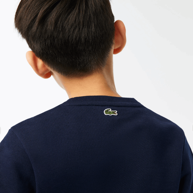 azul marino 166 VVL0A3056 niños Lacoste sudadera color block con logo en contraste