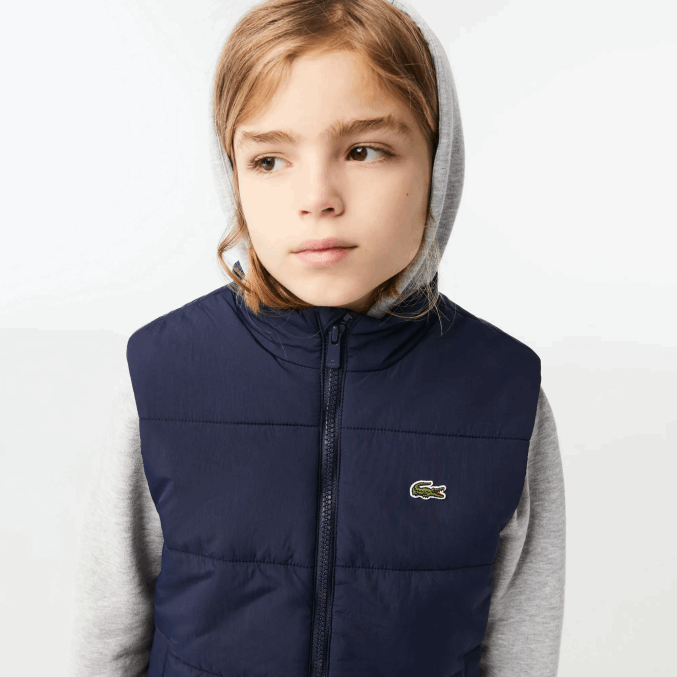 azul marino 166 VVL0A3213 niños Lacoste chaleco repelente al agua