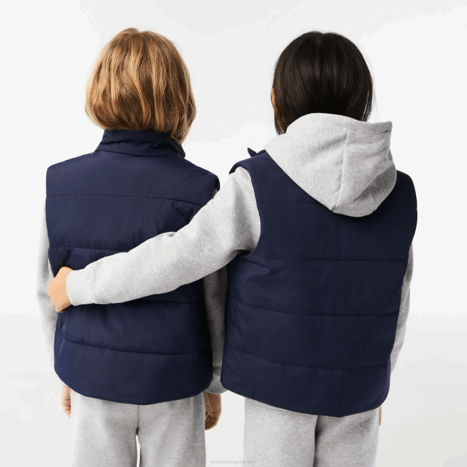 azul marino 166 VVL0A3213 niños Lacoste chaleco repelente al agua