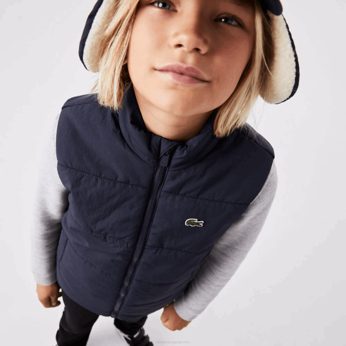 azul marino 166 VVL0A3213 niños Lacoste chaleco repelente al agua