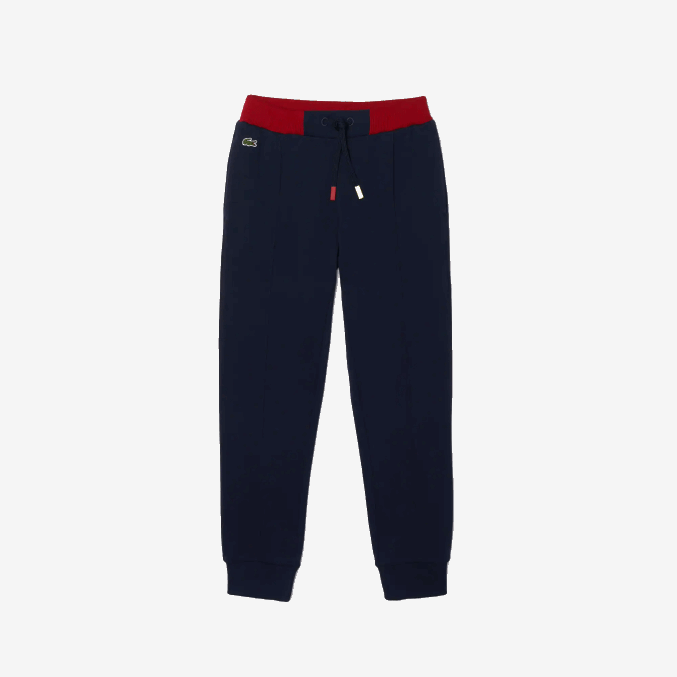 azul marino 166 VVL0A3266 niños Lacoste pantalones de chándal con cinturilla de color