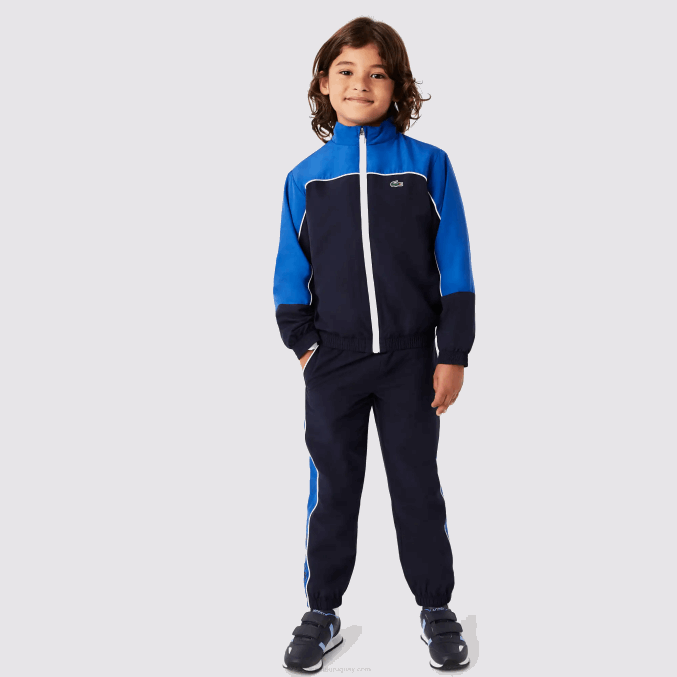 azul marino 976 VVL0A3209 Niños Lacoste chándal deportivo con bloques de color