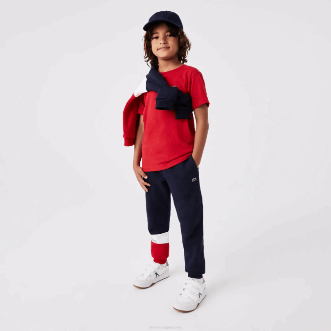 azul marino blanco rojo ley VVL0A3215 niños Lacoste pantalones deportivos de marca