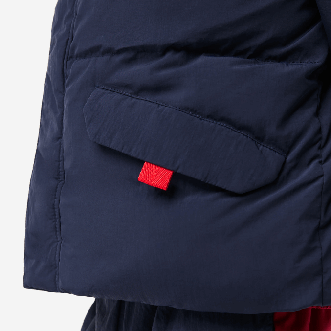 azul marino rojo 7pe VVL0A3221 niños Lacoste chamarra de tafetán con capucha y bordado de cocodrilo