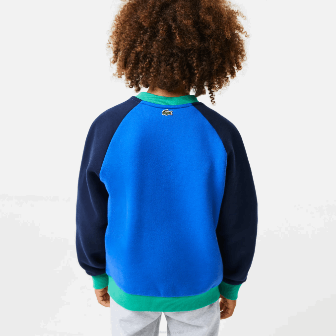 azul marino verde 7w2 VVL0A3194 Niños Lacoste sudadera con diseño colour block y logo