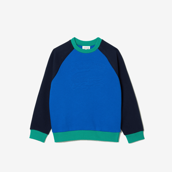 azul marino verde 7w2 VVL0A3194 Niños Lacoste sudadera con diseño colour block y logo