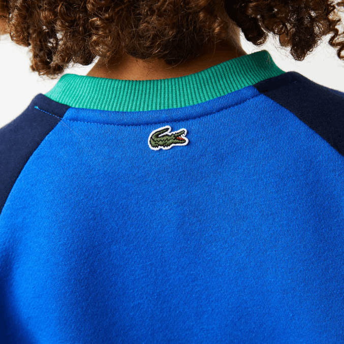 azul marino verde 7w2 VVL0A3194 Niños Lacoste sudadera con diseño colour block y logo