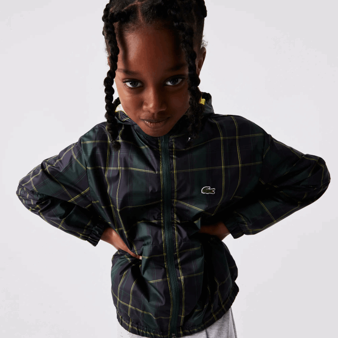 azul marino verde amarillo 9dw VVL0A3262 niños Lacoste cortavientos repelente al agua