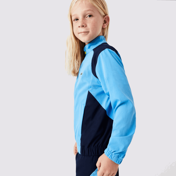azul marino y25 VVL0A3186 niños Lacoste chándal deportivo de tenis con bloques de color