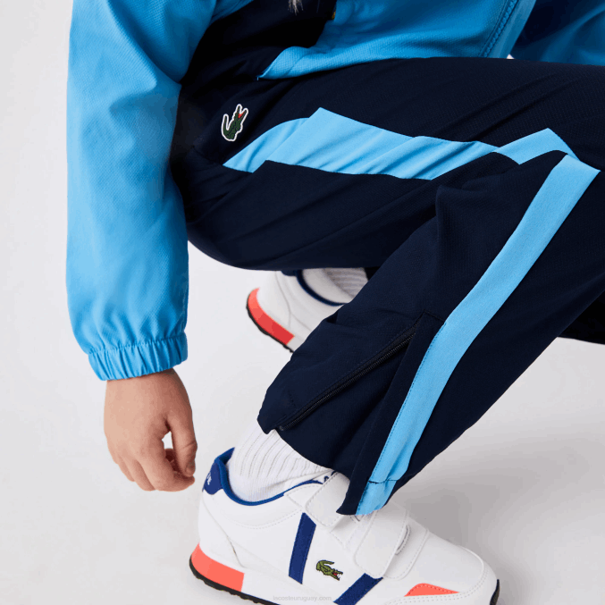 azul marino y25 VVL0A3186 niños Lacoste chándal deportivo de tenis con bloques de color