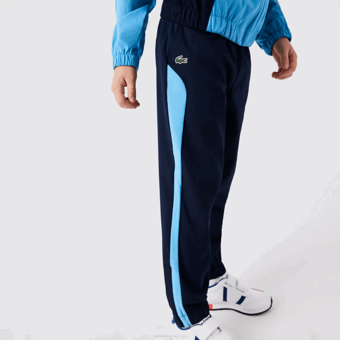 azul marino y25 VVL0A3186 niños Lacoste chándal deportivo de tenis con bloques de color