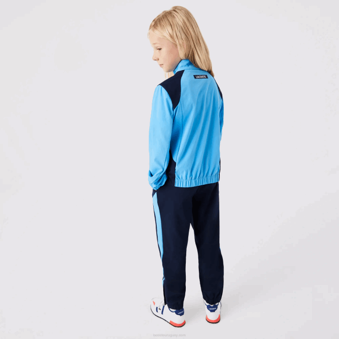azul marino y25 VVL0A3186 niños Lacoste chándal deportivo de tenis con bloques de color
