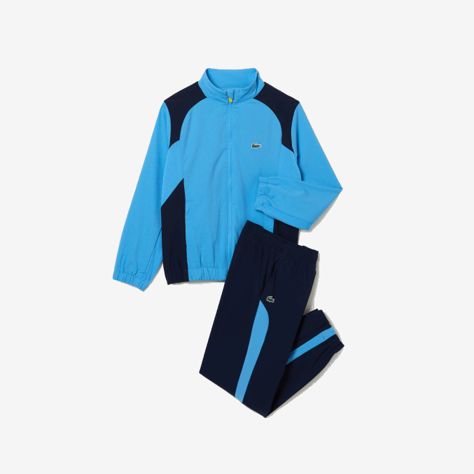 azul marino y25 VVL0A3186 niños Lacoste chándal deportivo de tenis con bloques de color