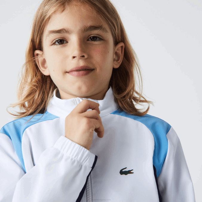 blanco azul marino violeta 6hu VVL0A3185 niños Lacoste chándal deportivo de tenis con bloques de color