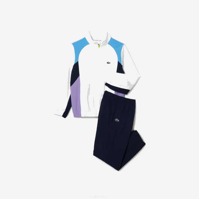 blanco azul marino violeta 6hu VVL0A3185 niños Lacoste chándal deportivo de tenis con bloques de color