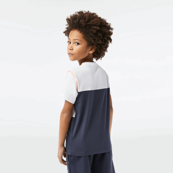 blanco azul naranja wyi VVL0A3005 Niños Lacoste camiseta de tenis x daniil medvedev