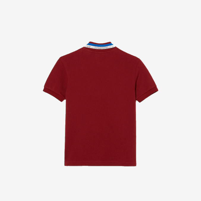 blanco burdeos x62 VVL0A2954 Niños Lacoste polo de petit piqué de algodón con cuello tricolor