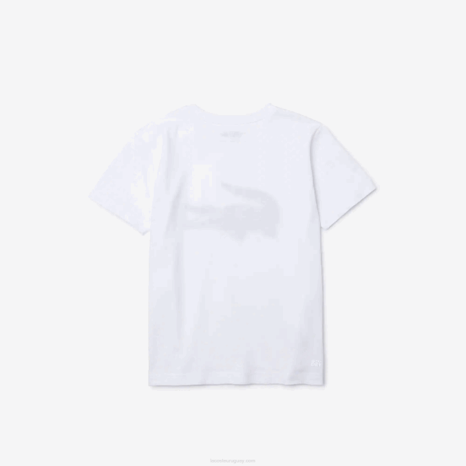 blanco negro au8 VVL0A3019 niños Lacoste camiseta sport tennis jersey tecnico oversize cocodrilo