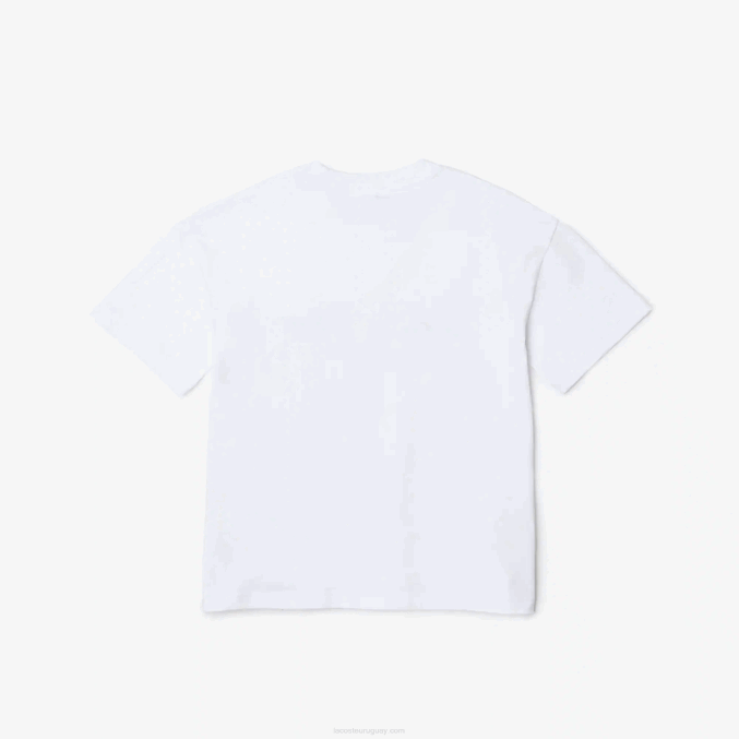 blanco sbh VVL0A3040 niños Lacoste camiseta de la marca en jersey de algodón orgánico