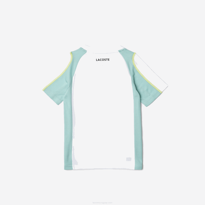 blanco verde claro amarillo awc VVL0A3008 Niños Lacoste playera piqué colorblock tenis