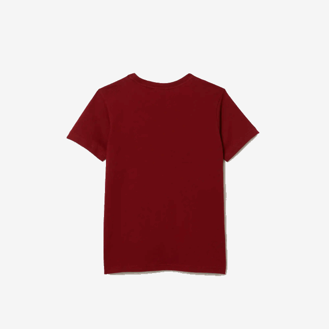 burdeos ypw VVL0A3165 niños Lacoste playera de jersey de algodón con cuello redondo