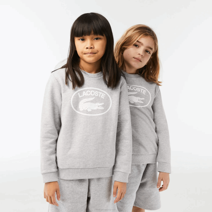 gris chino blanco bg3 VVL0A3058 niños Lacoste sudadera color block con logo en contraste
