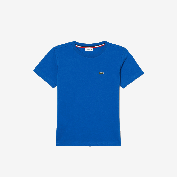 kxb azul VVL0A2995 niños Lacoste playera de jersey de algodón con cuello redondo