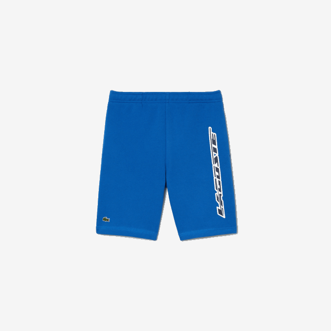 kxb azul VVL0A3087 Niños Lacoste shorts de algodón orgánico con logo en contraste