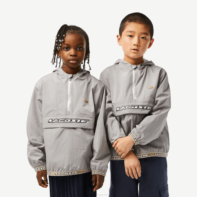 kzw gris VVL0A3065 niños Lacoste chaqueta con capucha