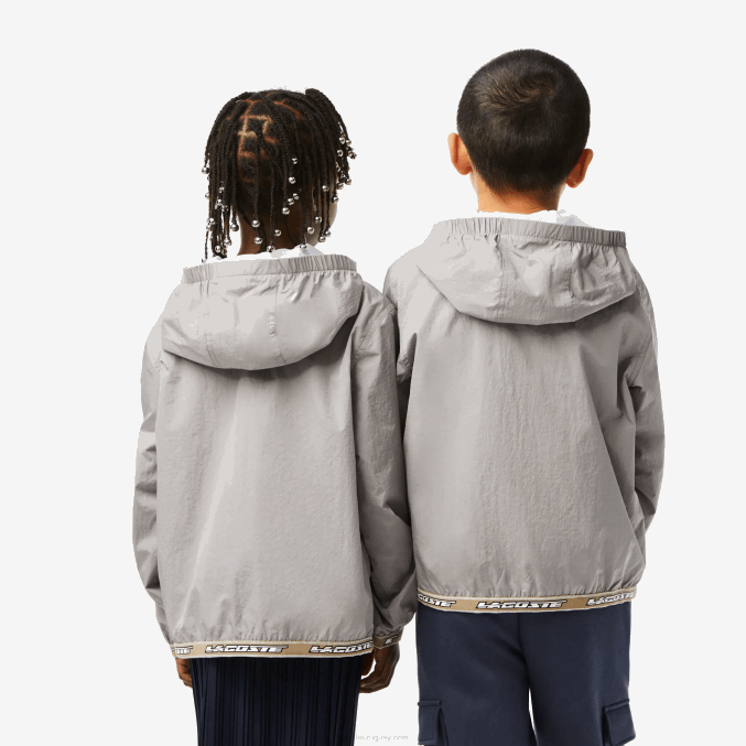 kzw gris VVL0A3065 niños Lacoste chaqueta con capucha